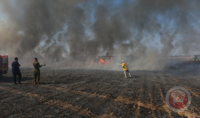 اندلاع حرائق عدة في مستوطنات غلاف غزة