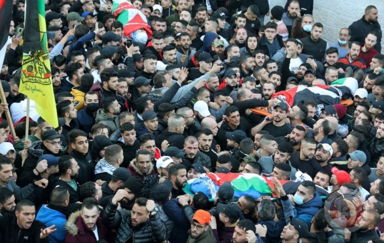 Funeral of the bodies of 3 martyrs in Nablus