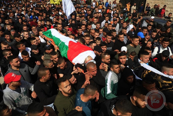 Funeral services for the two martyrs, "Al-Saadi"  and "Abu Attia"  in Jenin