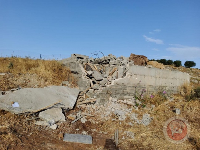 The occupation demolishes two residential rooms east of Tubas