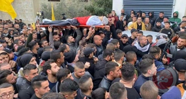 The funeral of the martyr Faleh Jaradat in the town of Sa'ir