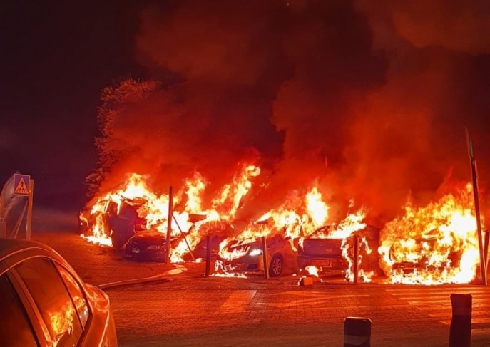 Occupation police arrest a young man for allegedly burning settlers' cars