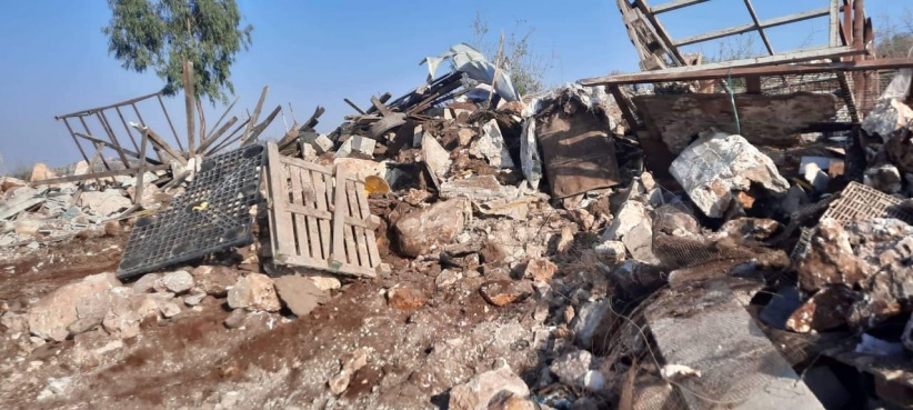 The occupation demolishes a number of agricultural facilities in Bruqin