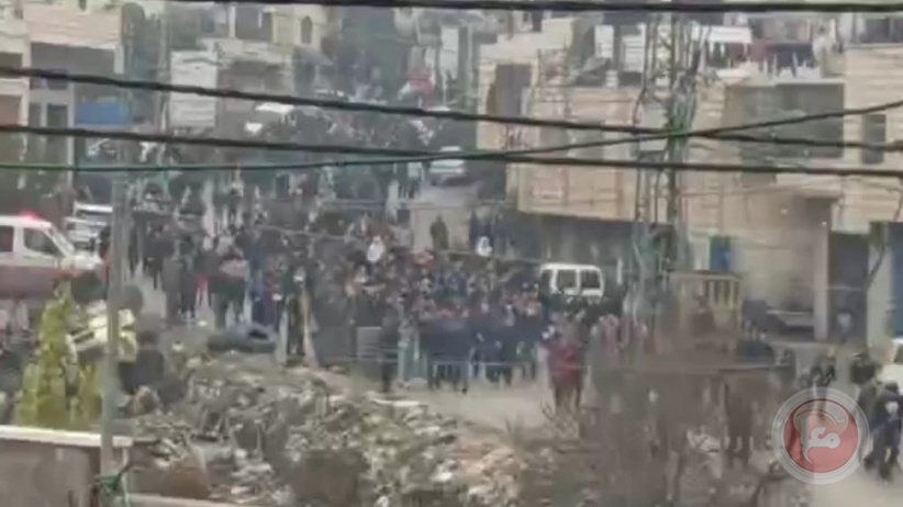 Injuries suffocated during the funeral of the martyr Mufeed Khalil from Beit Ummar
