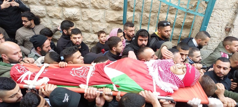 تشييع جثمان الشهيد الطفل عمرو الخمور في بيت لحم