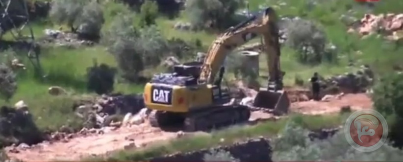 Bulldozing and uprooting dozens of trees west of Salfit