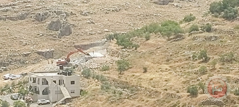 The occupation forces demolished a house under construction south of Bethlehem